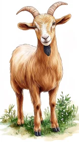 Detailed Goat Illustration