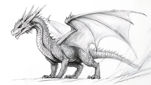 Monochrome Dragon Illustration