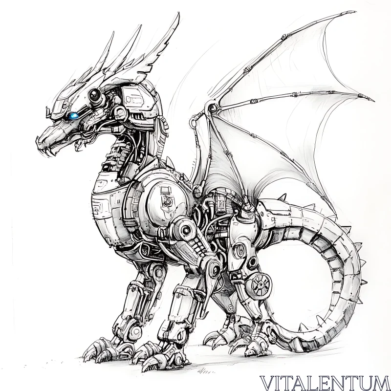 AI ART Robotic Dragon: Fusion of Myth and Machine