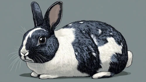 Black and White Rabbit Artwork