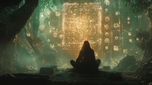 Enigmatic Seer: Meditating Before Ancient Glyphs