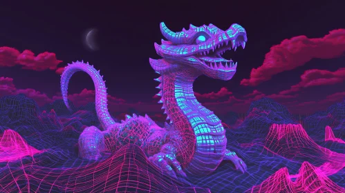 Cyberpunk Dragon Landscape