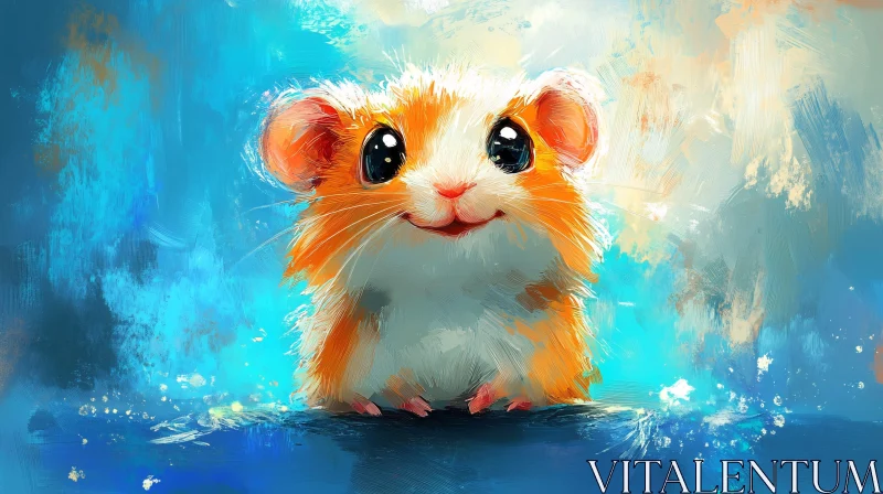 AI ART Charming Hamster Illustration in Bright Hues