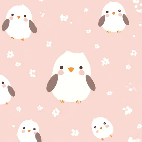 Adorable Bird and Floral Pattern