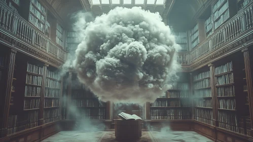 Library with Floating Cloud