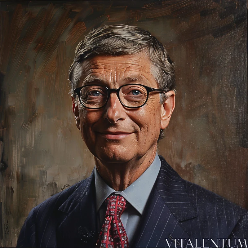 AI ART Bill Gates Professional Portrait