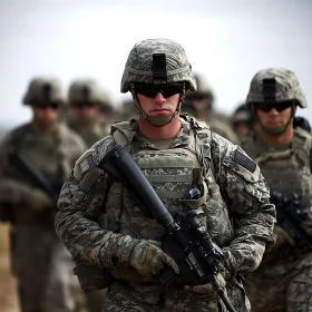 American Soldiers in Combat Gear