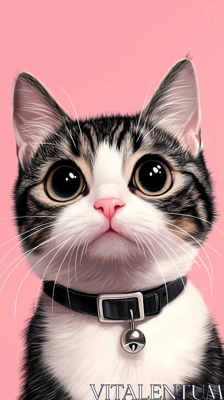 Charming Kitten Illustration AI Image