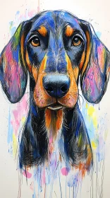 Artistic Dog Painting in Abstract Style