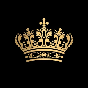 Elegant Gold Crown Design on Black