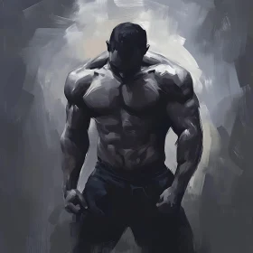 Artistic Render of a Strong Man