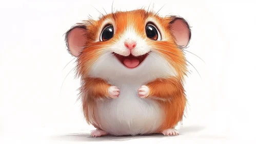 Charming Hamster Drawing AI Image