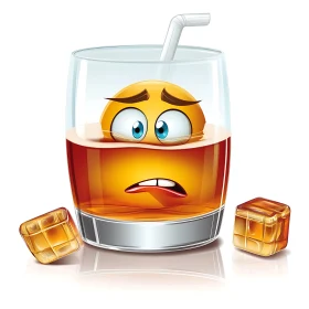 Emoji Sadness in a Glass