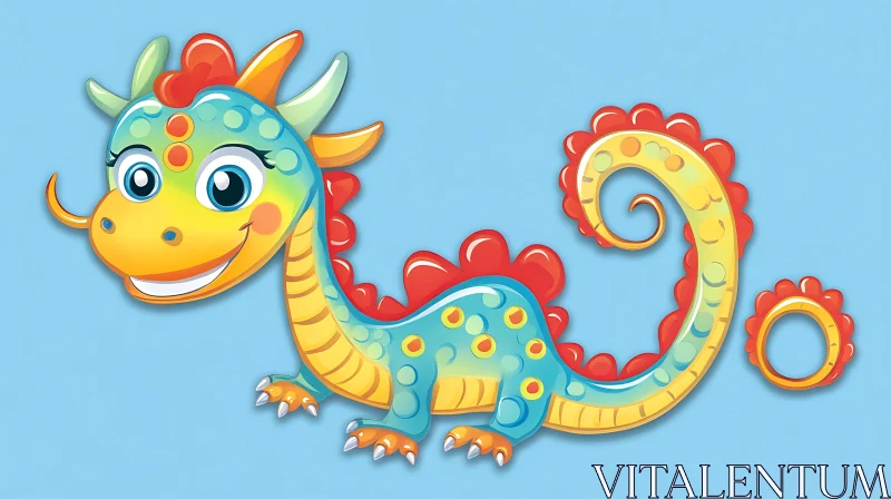 AI ART Colorful Dragon Character Design