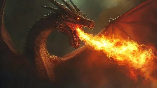 Dragon's fiery breath art