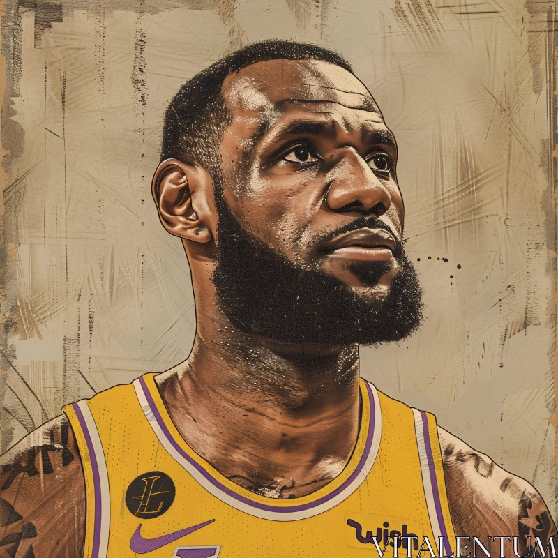 AI ART Detailed Portrait of LeBron James