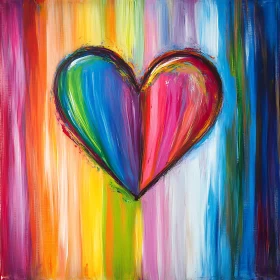 Rainbow Heart Canvas Art