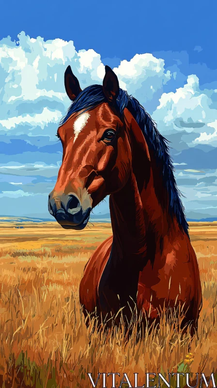 Stunning Chestnut Horse Portrait AI Image