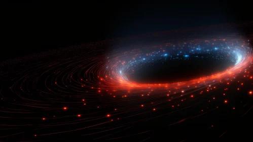 Black Hole in Space: Futuristic Data Visualization Artwork