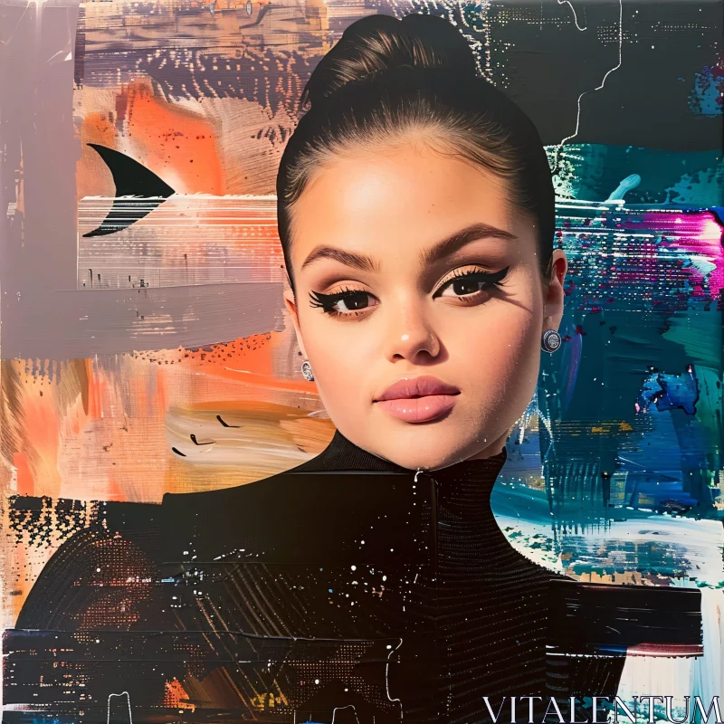 Selena Gomez in Abstract Art AI Image