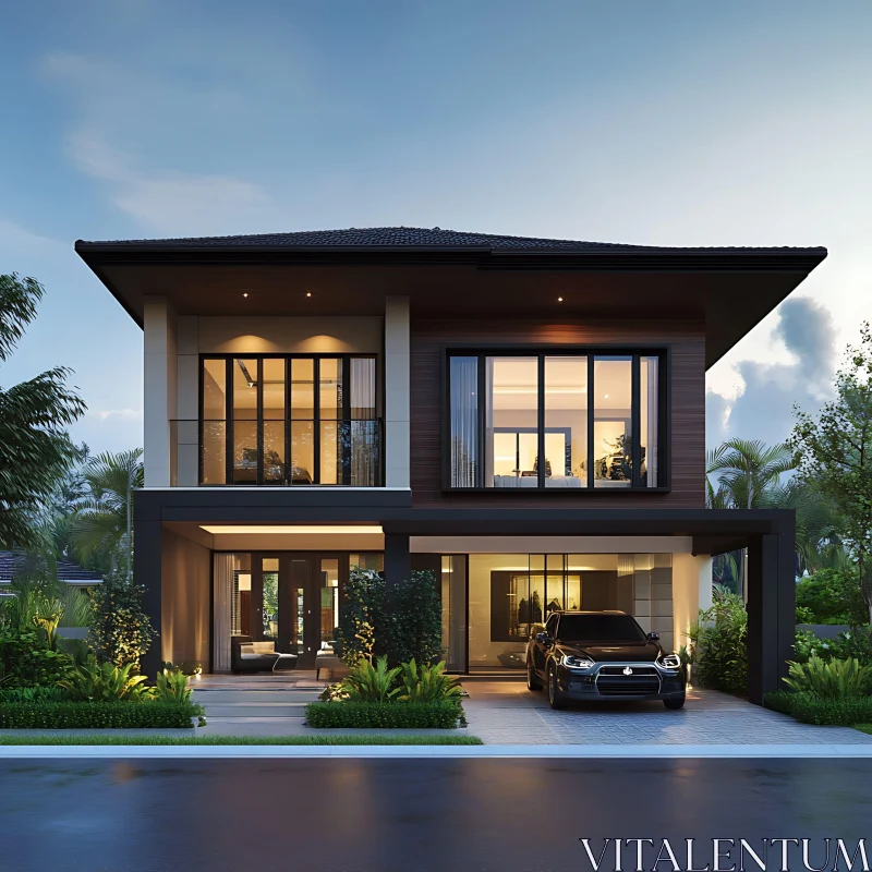 AI ART Contemporary Home with Luxurious Design