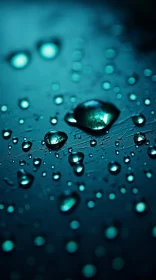 Close-Up of Blue Droplets on a Dark Background - Macro Photography