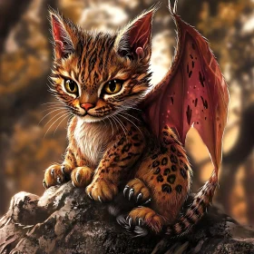 Feline Dragon Hybrid Illustration