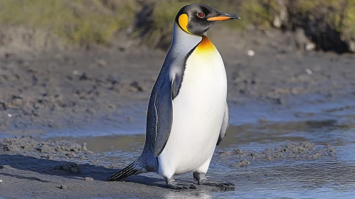 Majestic King Penguin on Icy Ground