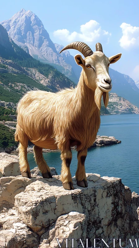 AI ART Mountain Goat Scenic View