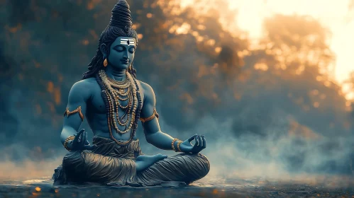 Blue Deity in Meditation