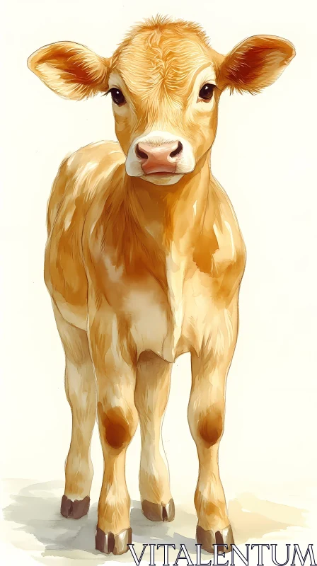 Charming Young Calf Artwork AI Image