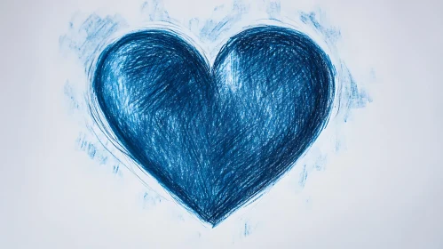 Heartfelt Blue Pencil Drawing