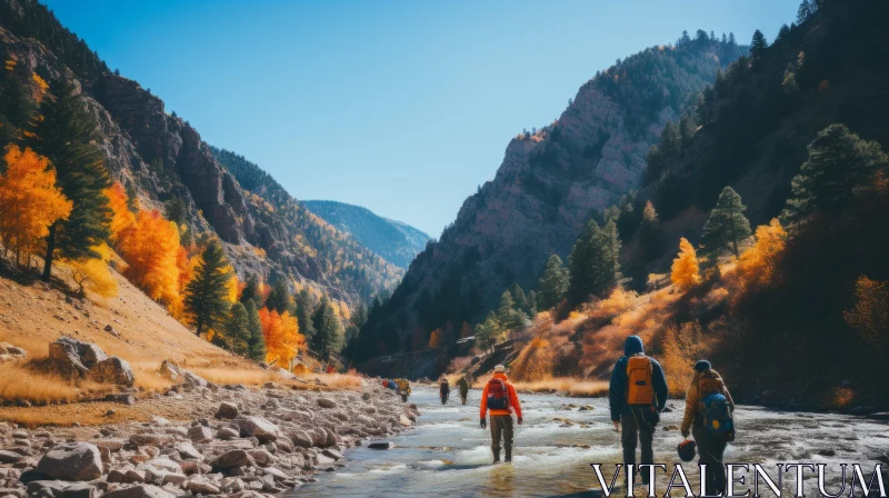Fall Colored Mountainscape: A Serene Journey Through Nature AI Image