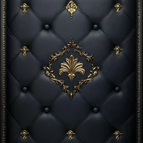 Elegant Black and Gold Leather Texture