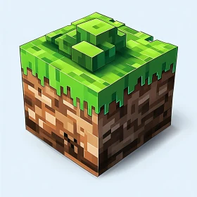 Square Minecraft Earth Block