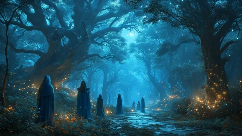Moonlit Forest: A Captivating Scene of Magic and Mystery