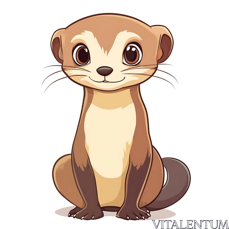 Cute Otter Animal Art AI Image