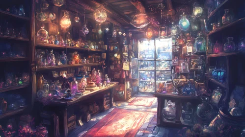 Alchemist's Study: A Still Life of Potions