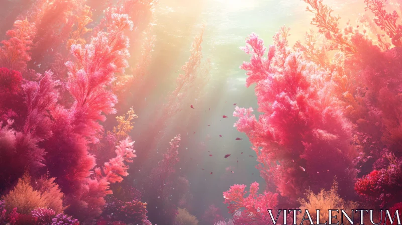 AI ART Vibrantly Colored Underwater Coral Scene