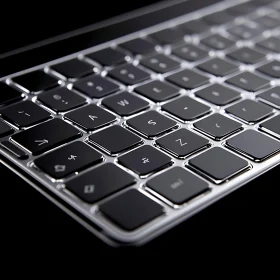 High-Tech Black Keyboard Close-Up