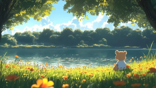 Peaceful Moment by the Lake