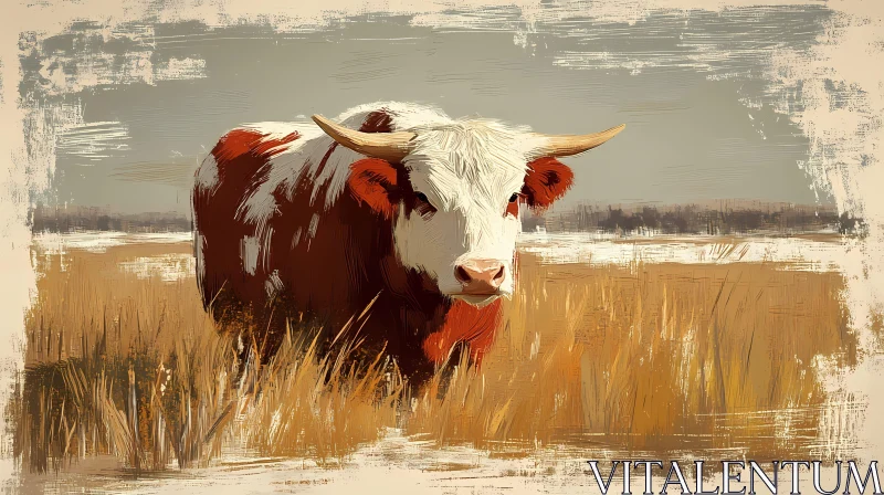 Cow in the Meadow Art AI Image