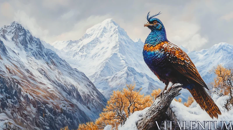 Mountain Bird Portrait AI Image