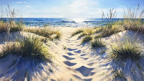 Sandy Pathway to Serene Seashore