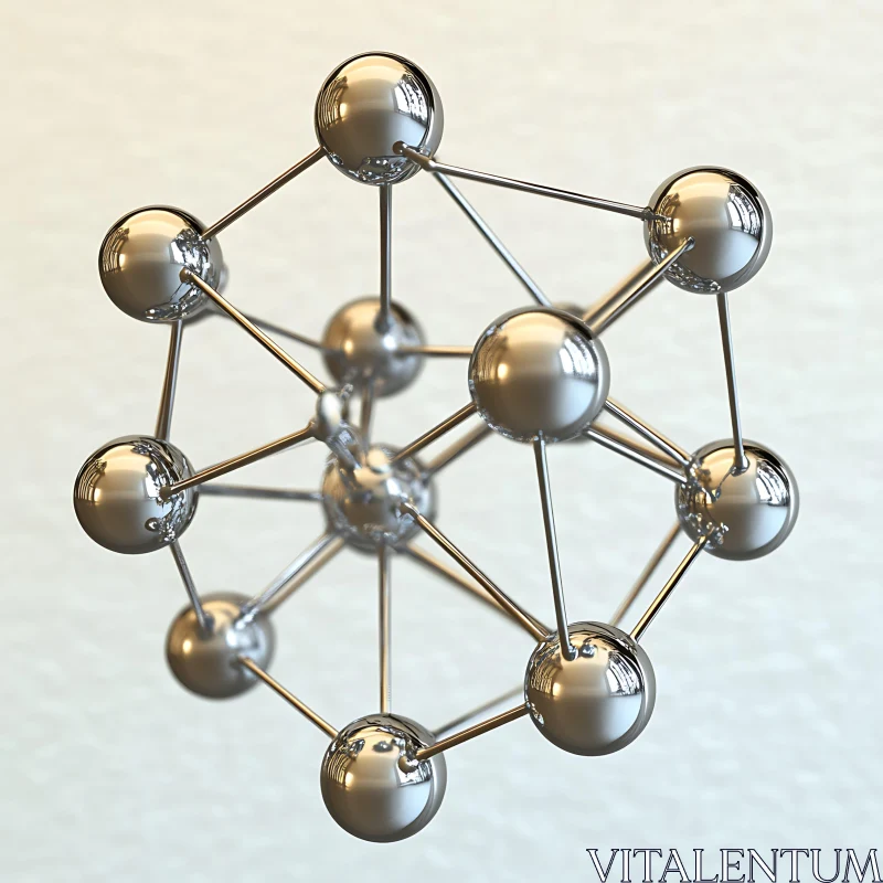 Abstract Metal Sphere Design AI Image