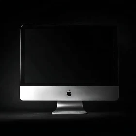 Contemporary Computer Screen with Metallic Finish