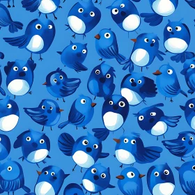 Whimsical Blue Birds Design