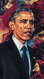 Colorful Abstract Art Featuring Barack Obama