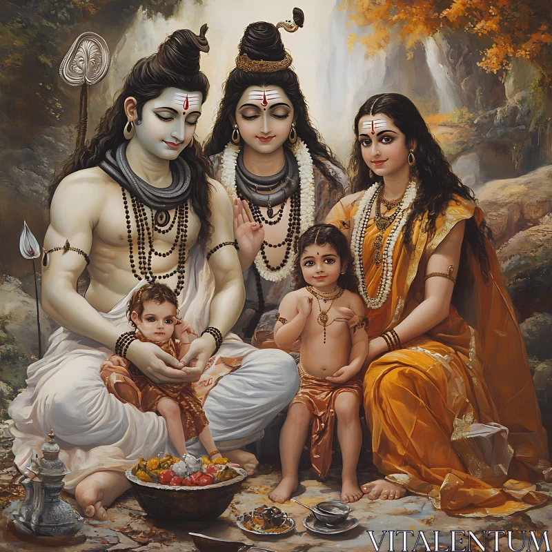 Hindu Gods Family AI Image