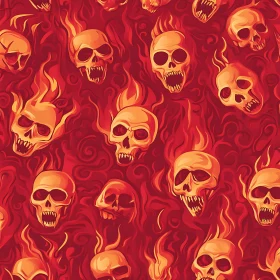 Hellish Flaming Skulls Artwork